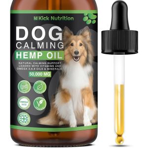 Kick Nutrition Hemp Oil for Dogs, Calming | Stress & Anxiety Supplement | Hip & Joint Support | Maintains Healthy Skins