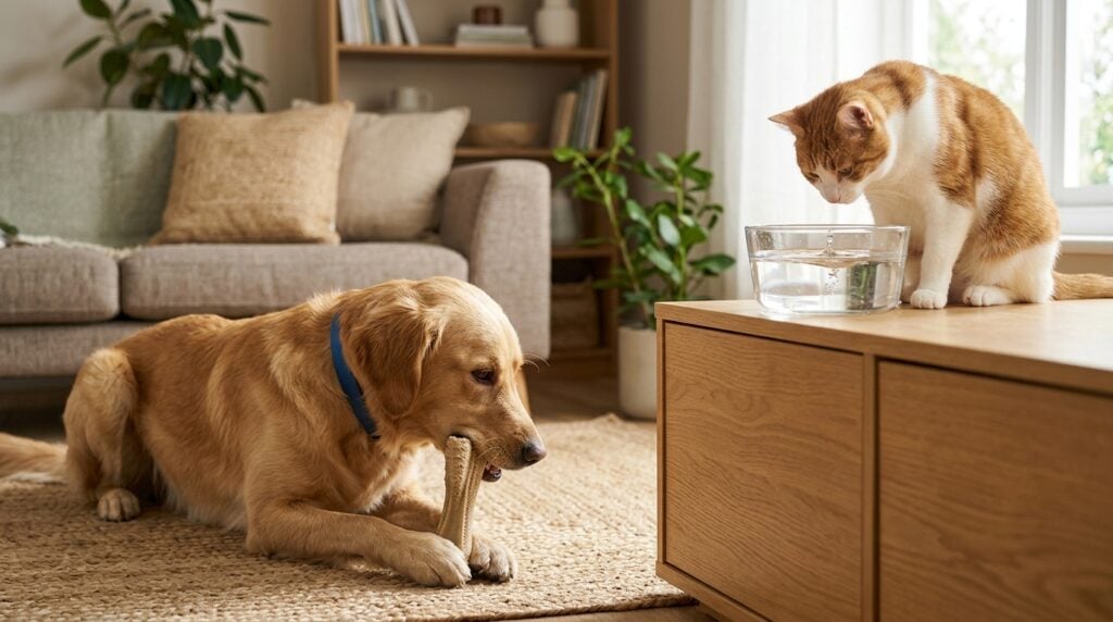 Editorial illustration for Dental chews and water additives for dogs and cats: do they actually work?